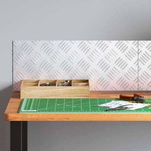 Aluminium Tjekket Plade Sæt af 2 Skridsikre 20x50 cm