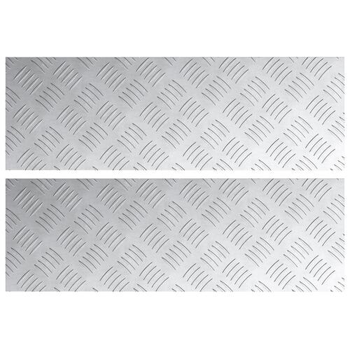 Aluminium ternede plader 2 stk Skridsikre 60x20 cm