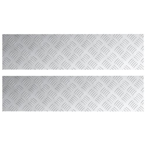Aluminium chequer plader 2 stk Skridsikker 80x20 cm