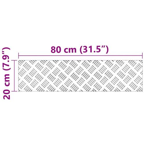 Aluminium chequer plader 2 stk Skridsikker 80x20 cm