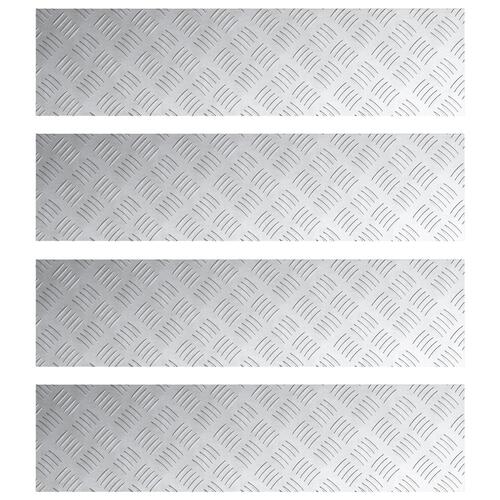 Aluminium Checker Plader 4 stk Skridsikre 100x25 cm