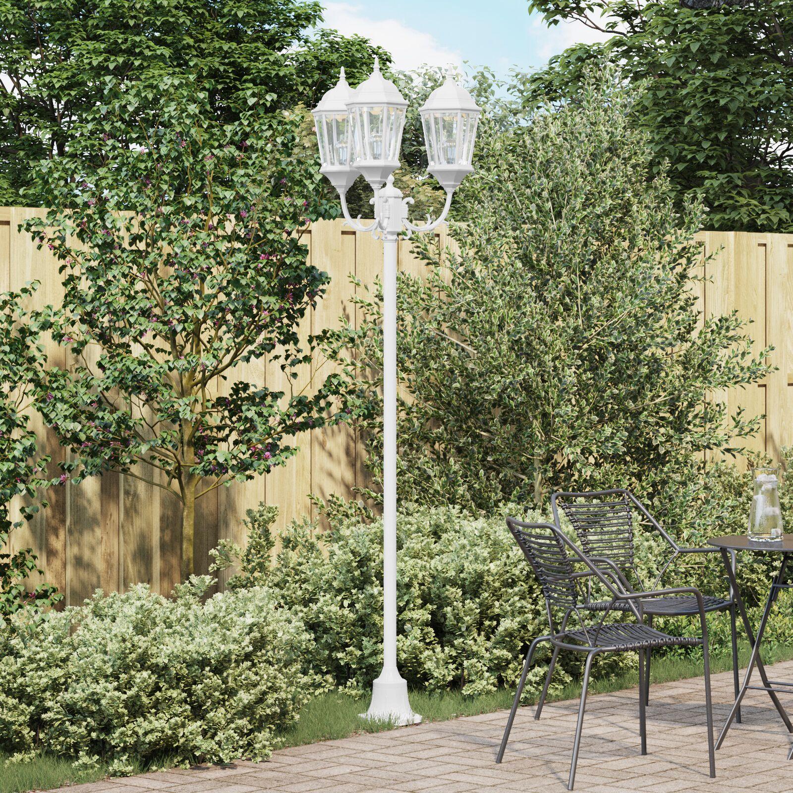 Have Lys Post 3-Lampe E27 Hvid 220 cm Aluminium