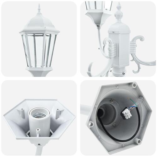 Have Lys Post 3-Lampe E27 Hvid 220 cm Aluminium