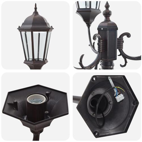 Have Lys Post 3-Lampe E27 Bronze 220 cm Aluminium