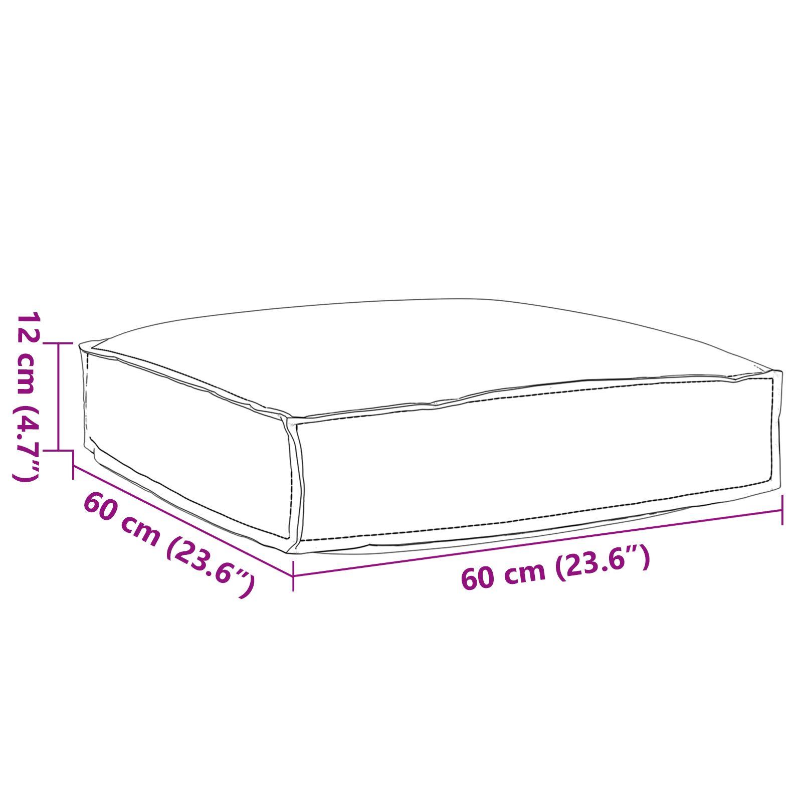 Pallepude til sæde creme 60 x 60 x 12 cm Oxford stof