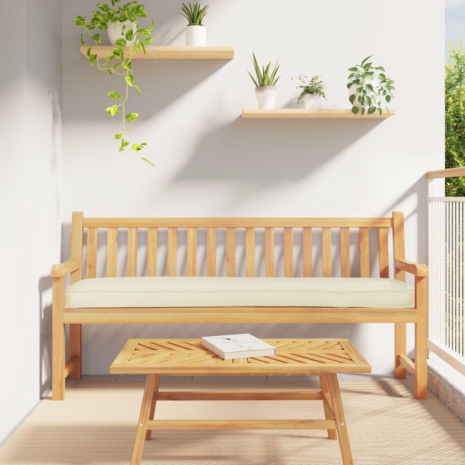 Pallepuder til Bænk 2 stk Creme 180x40x8 cm Oxford Stof