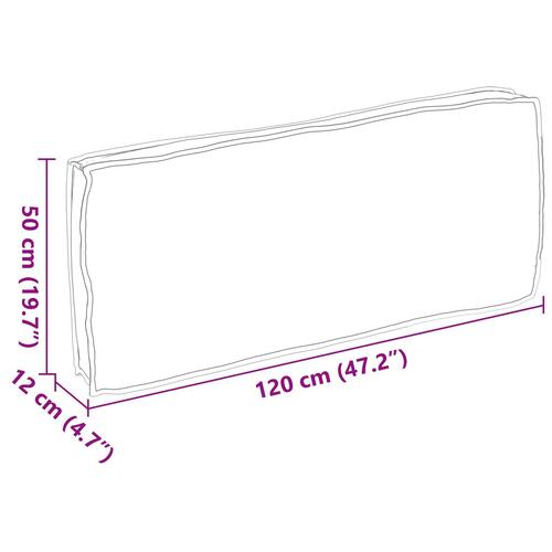 Udendørs Pude Sort Polyester 120 x 12 x 50 cm Pude Rektangulær