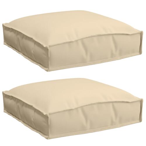 Pallepuder til Sæde 2 stk Beige 40x40x8 cm Oxford stof