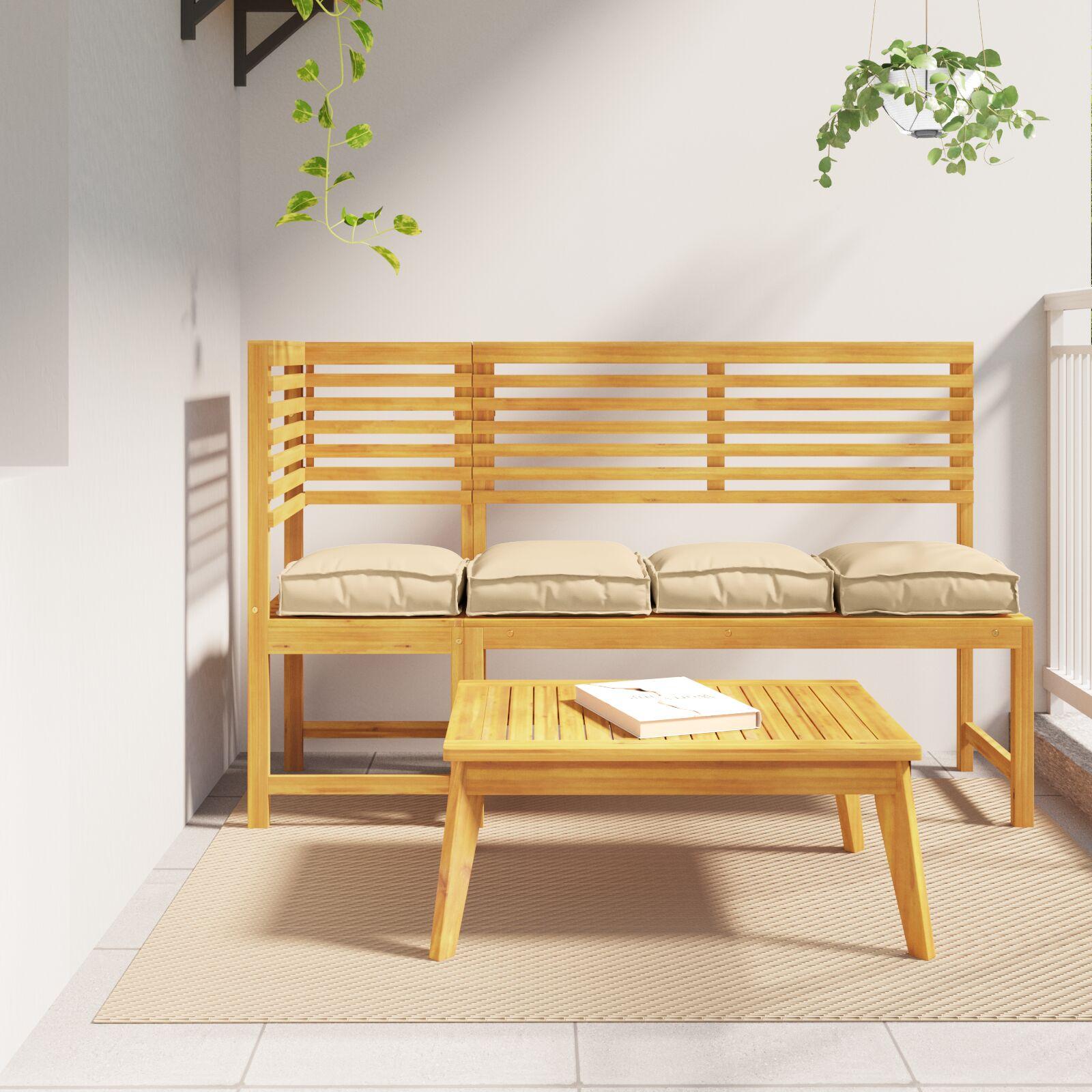 Pallepuder til sæde 4 stk Beige 40x40x8 cm Oxford stof
