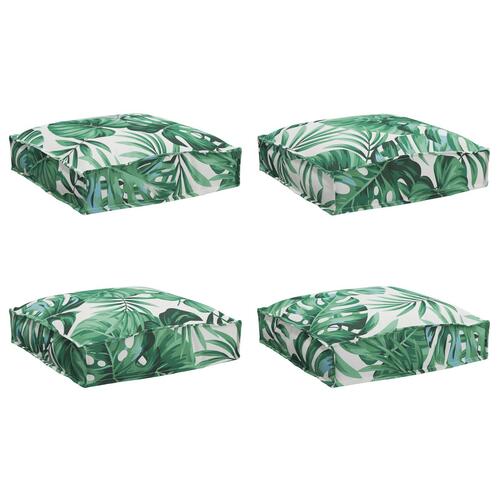Pallepuder til sæde 4 stk Blomsterdesign 40x40x8 cm Oxford-stof