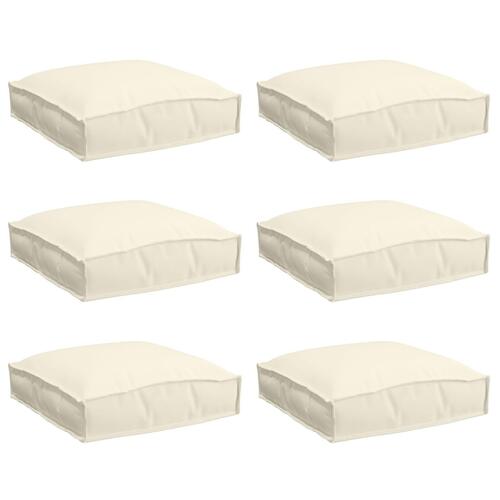 Pallepuder til sæde 6 stk Creme 40x40x8 cm Oxford-stof