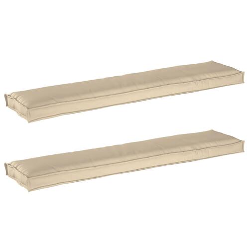Udendørs Pude Sæt af 2 Beige Polyester 180 cm x 40 cm