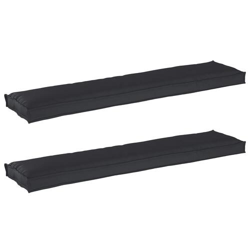 Udendørs Pude Sæt af 2 Sort Polyester 40 x 180 cm Puder