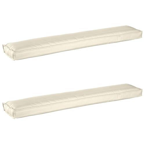 Pallepuder til Bænken 2 stk Creme 200x40x8 cm Oxford Stof