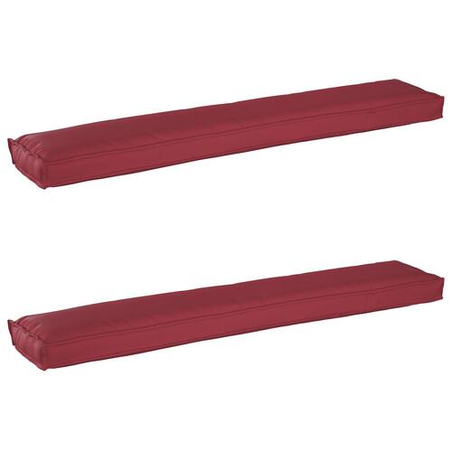 Pallepuder til bænk 2 stk. Vinrød 200x40x8 cm Oxford stof