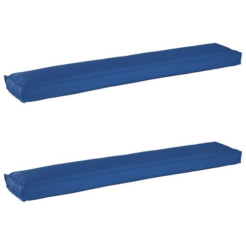 Pallepuder til bænk 2 stk Kongeblå 200x40x8 cm Oxford stof