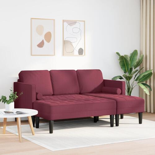 2-delt sofasæt med puder i bordeaux stof