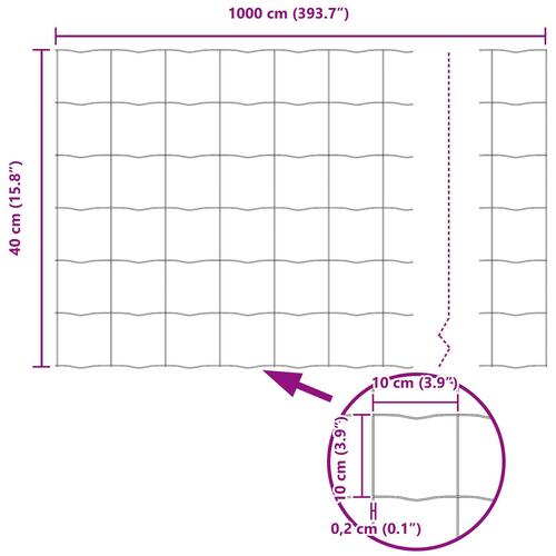 Havehegn Rulle Sæt af 2 Galvaniseret stål 10 x 0.4 m Holdbar