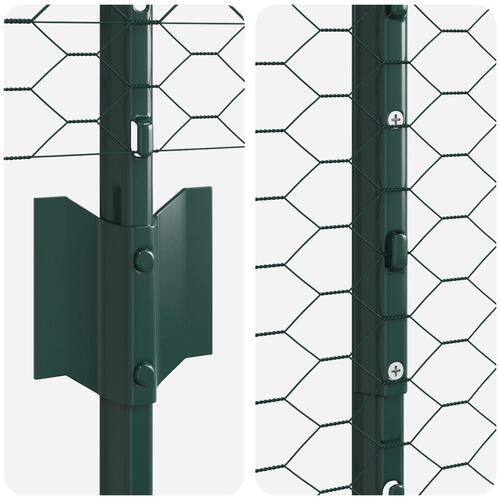 Metal Havehegn Sæt 2 Stk Grøn Metal 25 x 1.2 meter Holdbart