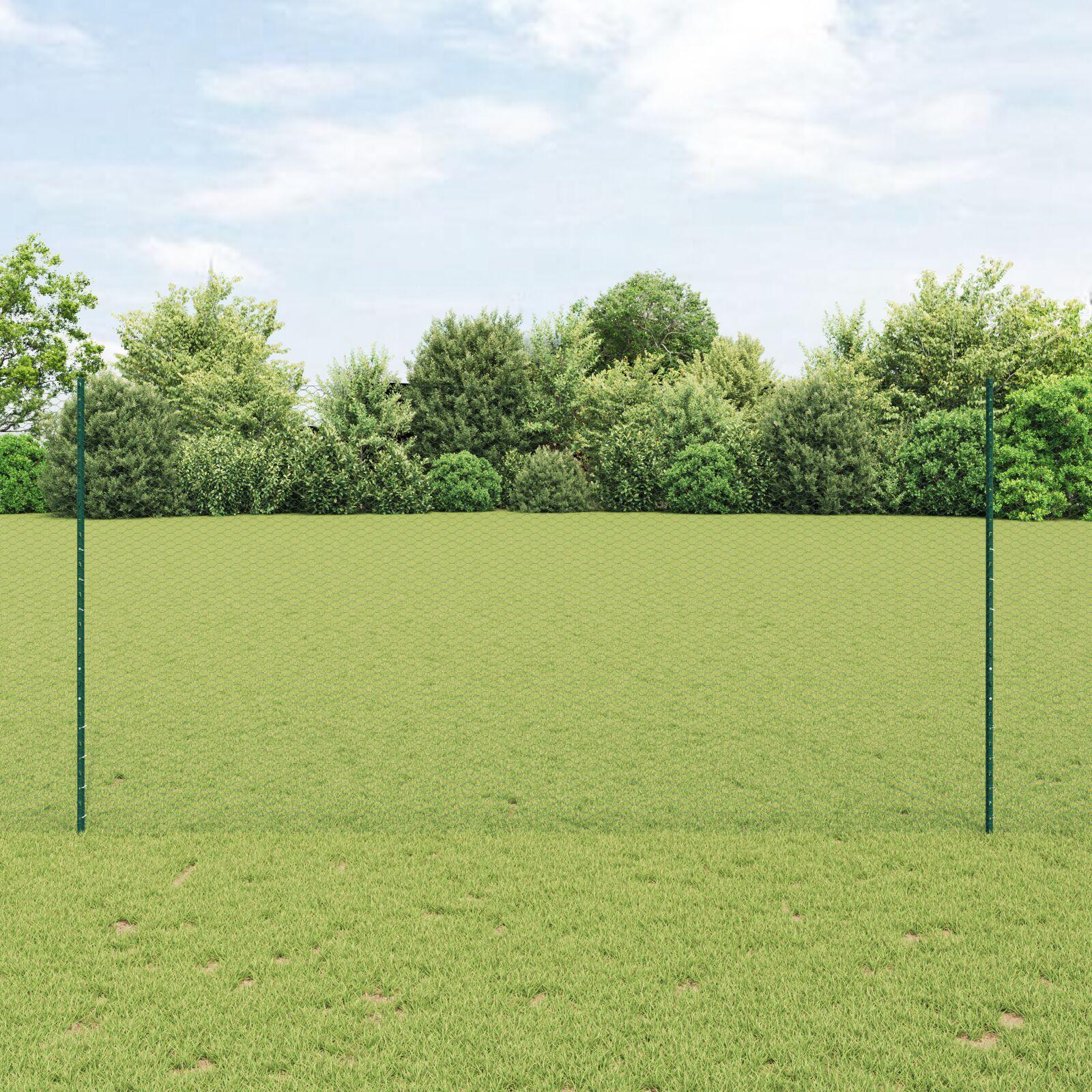 Svejset trådhegn 25 × 1,5 m - PVC-belagt stål, grøn mesh billede