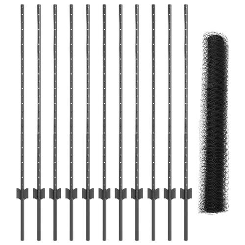 Havehegn Sæt Sæt af 2 Grå Metal Stort Robust Havehegn