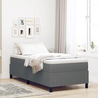 Box Spring Seng med Madras Lys Grå 90x200 cm Corduroy Stof