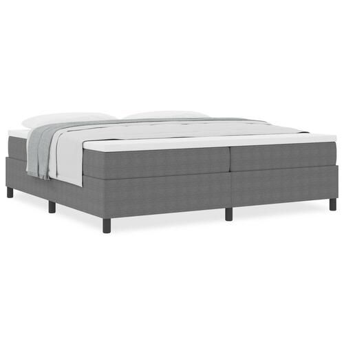 Box Spring Seng med Madras Lys Grå 200 x 200 cm Kord stof