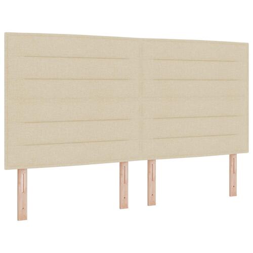 Box Spring Seng med Madras & LED Lys Cream 180x200 cm Stof