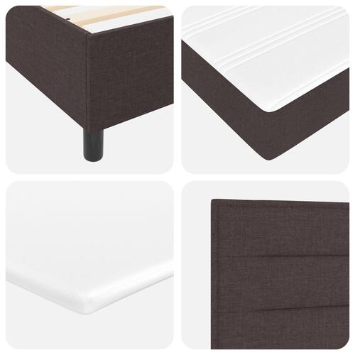 Box Spring Seng med Madras & LED Mørkebrun 200x200 cm Stof