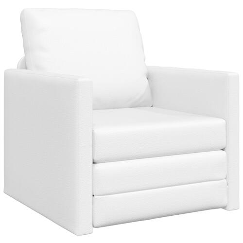 Gulv Sofa Bed 2-i-1 Hvid 74x77x81 cm Kunstlæder
