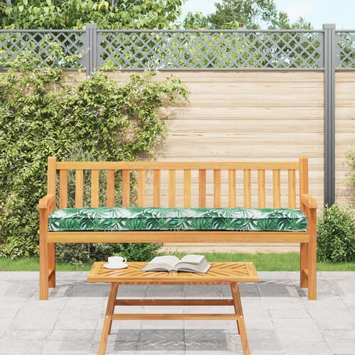 Pallepuder til bænk 2 stk Bladmønster 200x40x8 cm Oxford-stof
