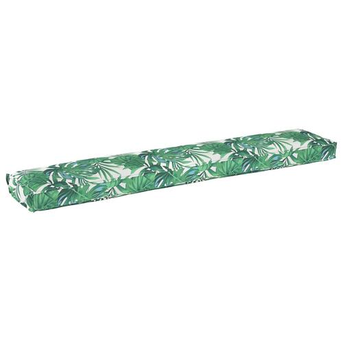 Pallepuder til bænk 2 stk Bladmønster 200x40x8 cm Oxford-stof