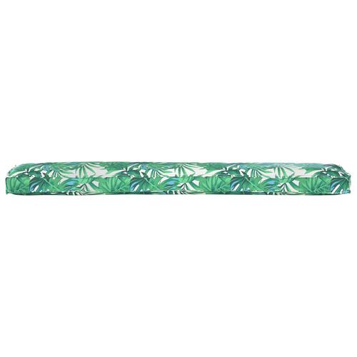 Pallepuder til bænk 2 stk Bladmønster 200x40x8 cm Oxford-stof