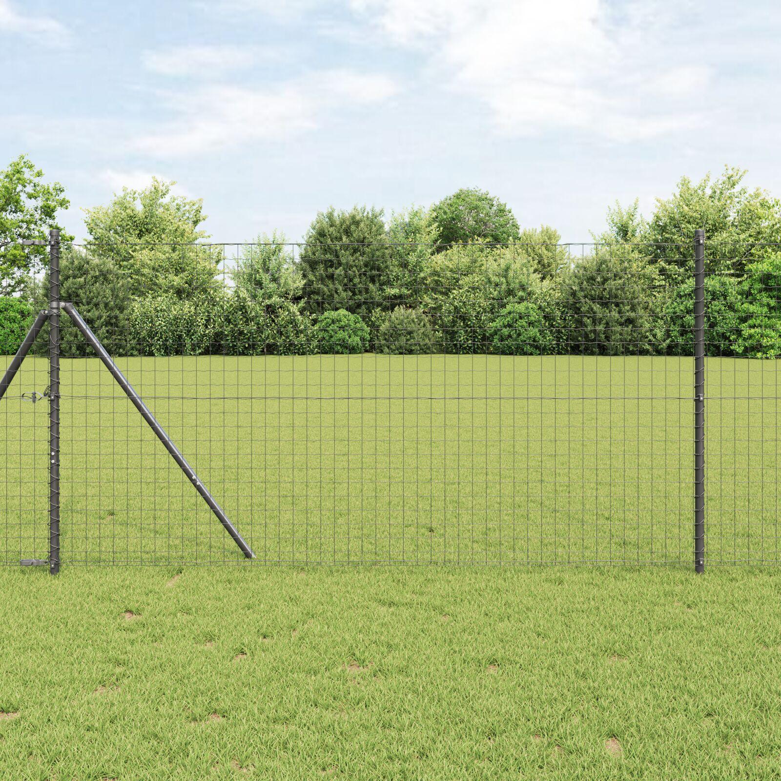 Stolper 7 stk Grå Ø32 mm 150 cm Galvaniseret Stål