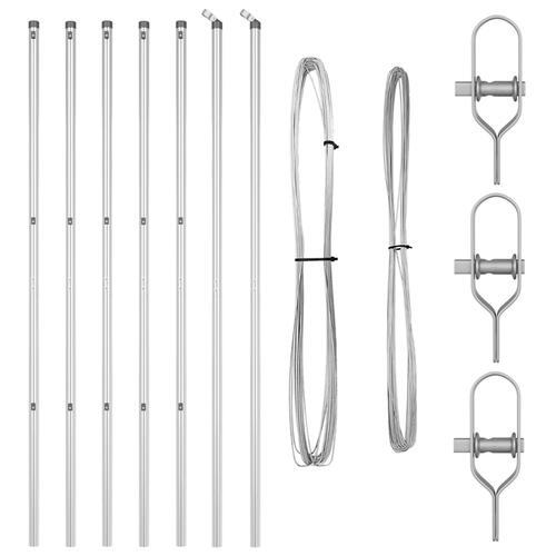 Hegnspæle 7 pcs Ø32 mm 190 cm Galvaniseret Stål