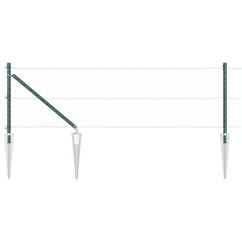 Hegns stolper med spike 7 stk Ø32 mm 100 cm galvaniseret stål