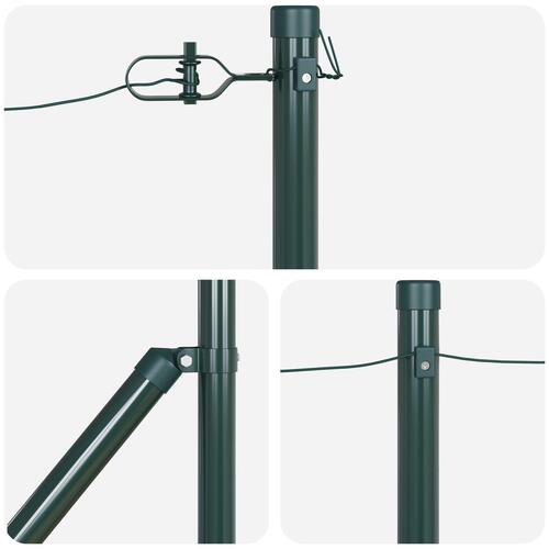 Hegns stolper med spike 7 stk Ø32 mm 100 cm galvaniseret stål