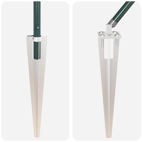 Hegns stolper med spike 7 stk Ø32 mm 100 cm galvaniseret stål