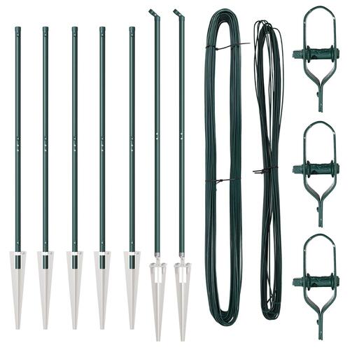 Hegnspæle med Pind 7 stk Ø32 mm 170 cm Galvaniseret Stål