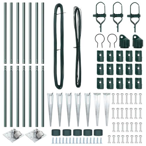 Hegnspæle med Pind 7 stk Ø32 mm 170 cm Galvaniseret Stål