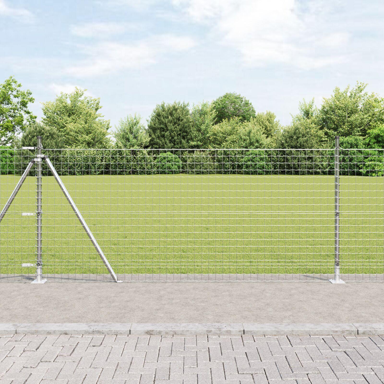 Hegnspæle sæt 13 stk Sølv Galvaniseret stål 3.2 x 3.2 x 110 cm