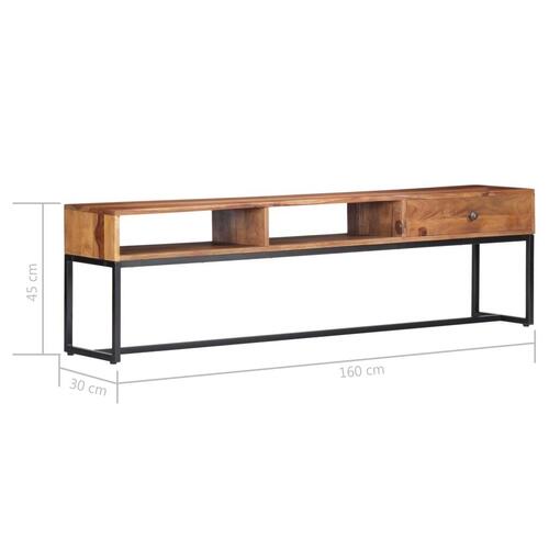 Tv-skab 160x30x45 cm massivt akacietræ