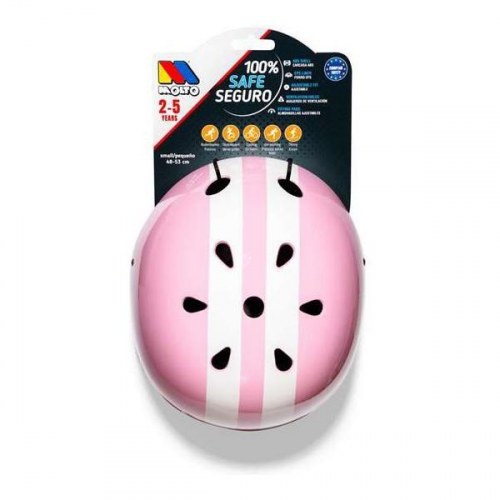 Moltó børnecykelhjelm - pink/hvid, 48-53 cm