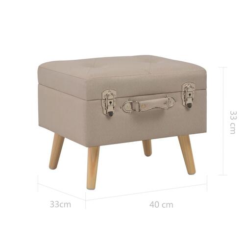 Opbevaringstaburet stof 40 cm beige