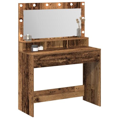 Grooming Bord med LED Lys - Vintage Træ - 100x41x135 cm