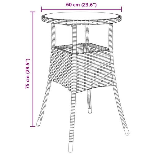 3-delers have spisesæt grå poly rattan