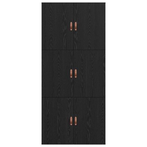 Opbevarings seng Sort egetræ 75x190 cm Konstrueret træ