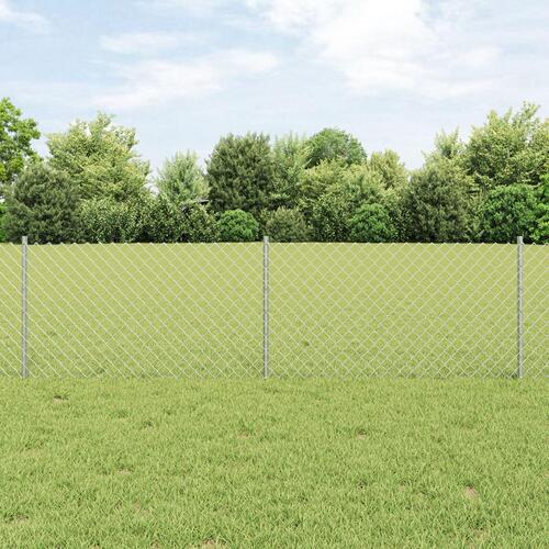 Kædehegn med 10 U-poster Sølv 0.6x10 m Stål