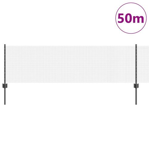 Svejset Metalhegn med 22 U Stolper Grå 0.6x50 m Stål