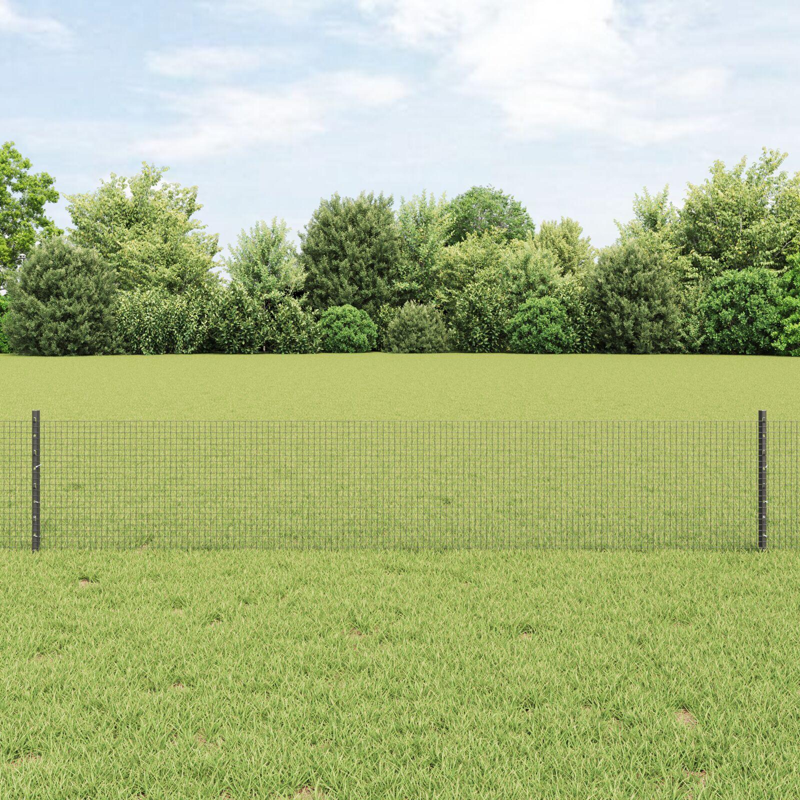 Welded Wire Fence med 44 U Posts Grå 0,4x100 m Stål